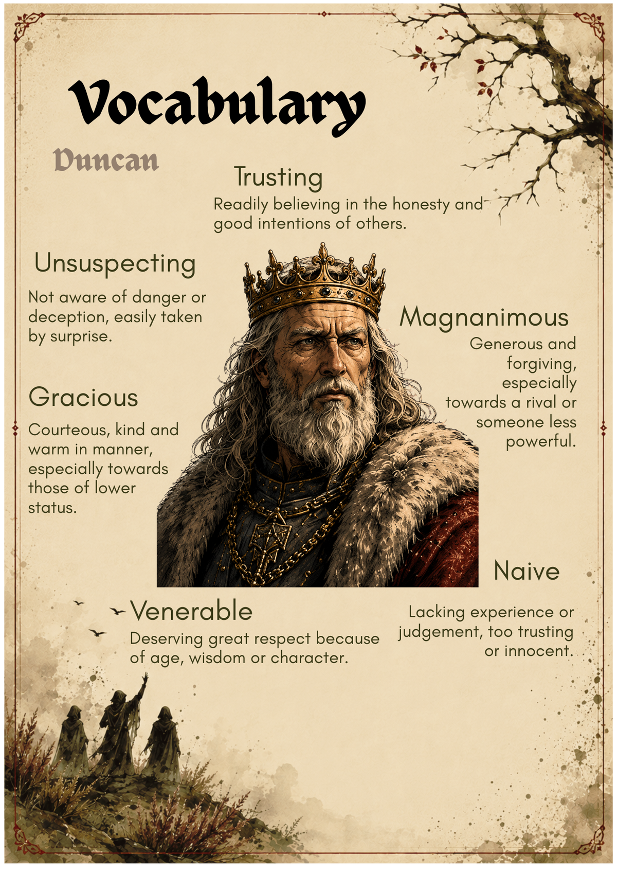 Macbeth Character Vocabulary Cards