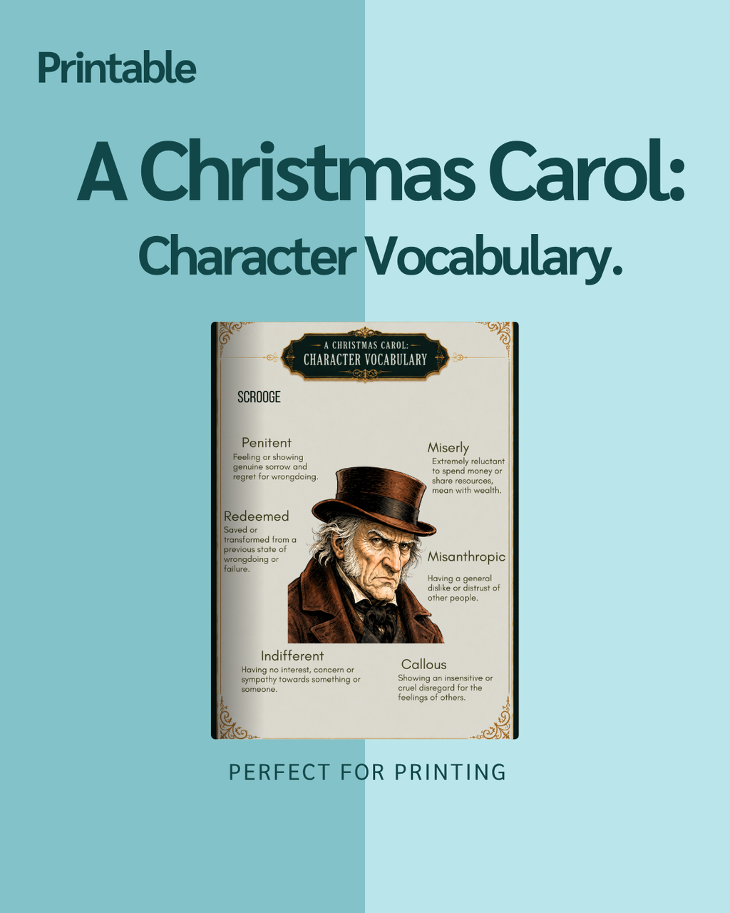 A Christmas Carol Character Vocabulary
