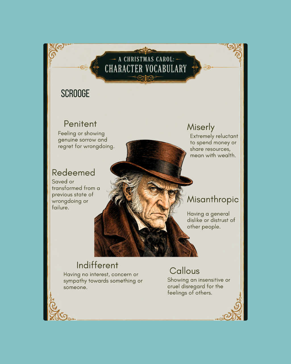 A Christmas Carol Character Vocabulary
