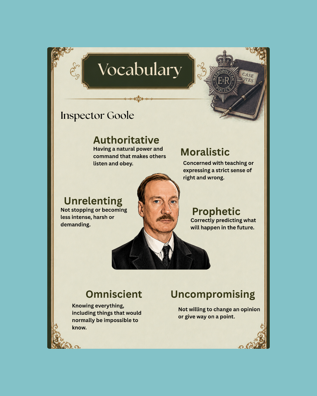 An Inspector Calls, Character Vocabulary