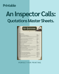 An Inspector Calls Quotations Master Sheets