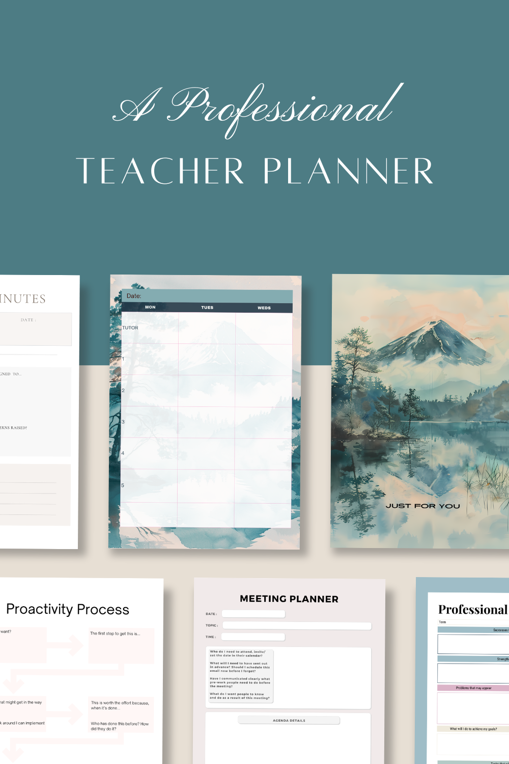 Japanese Watercolour Teacher Planner