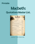 Macbeth Quotations Master List