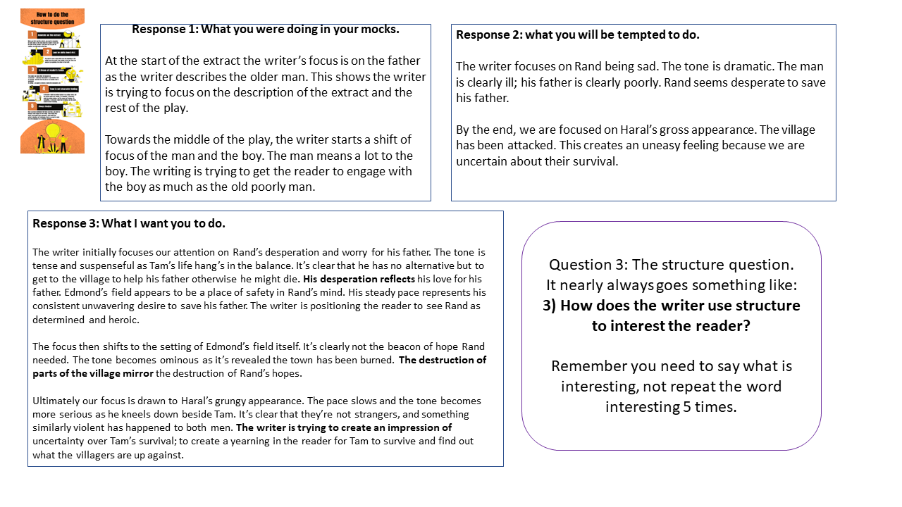 Mock Structure Question for English Language Paper 1, Question 3