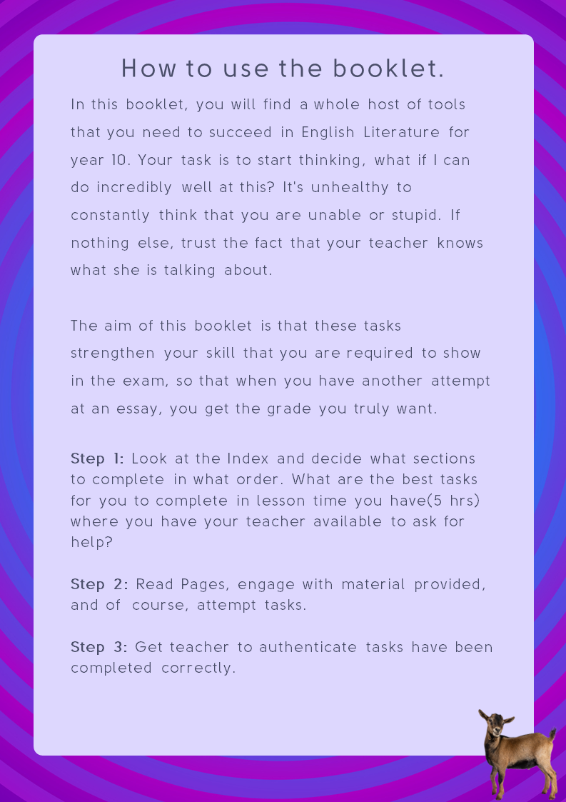 English Lit, Exam Improvement Time Booklet. Fully Editable