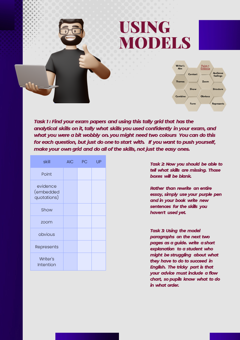 English Lit, Exam Improvement Time Booklet. Fully Editable