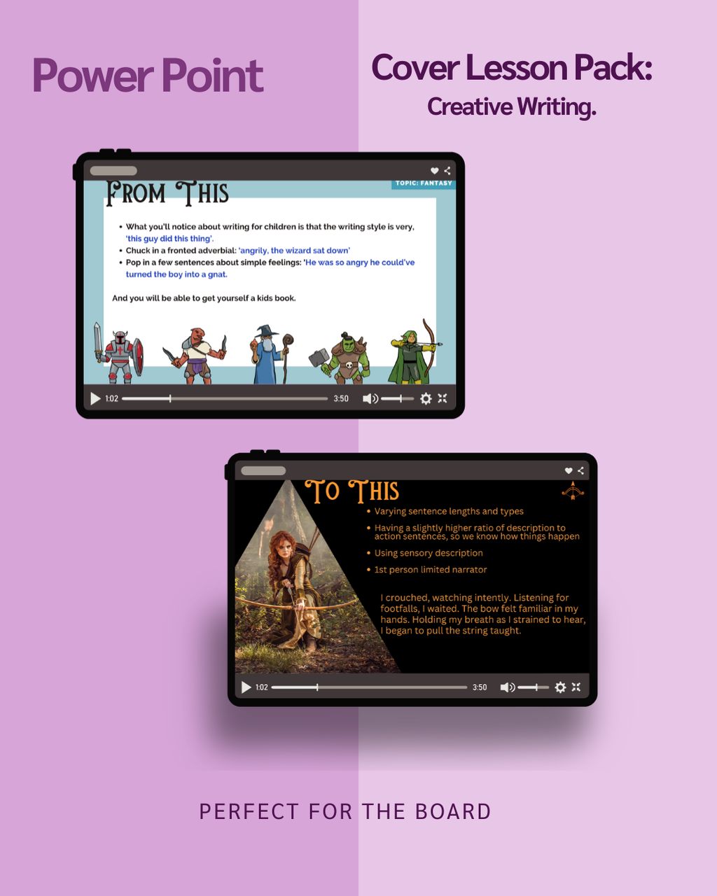 4 Fantasy Writing Lessons I made for cover work